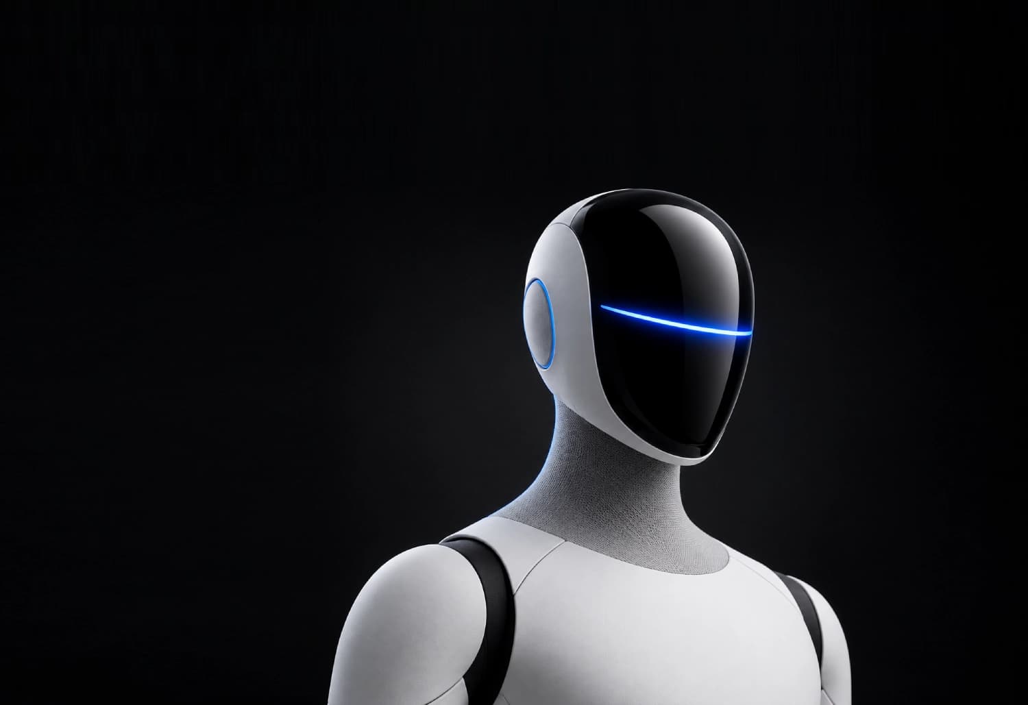 Robot hình người chụp cận cảnh trong studio